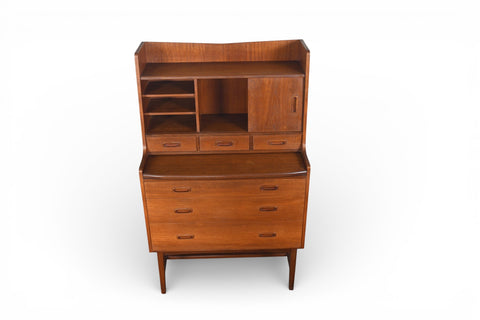 MID CENTURY SECRETARY DESK / BOOKCASE IN TEAK