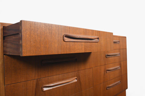 G PLAN FRESCO EIGHT DRAWER DOUBLE DRESSER IN TEAK