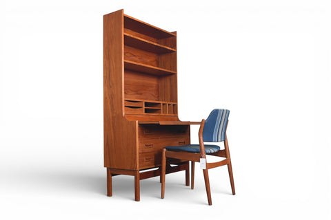 DANISH MODERN BOOKCASE / SECRETARY DESK BY P WESTERGAARDS