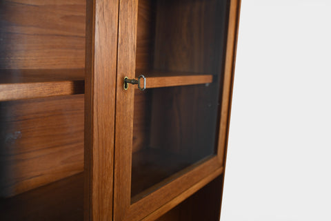 DANISH MODERN BOOKCASE / SECRETARY DESK WITH CURIO TOP BY P WESTERGAARDS