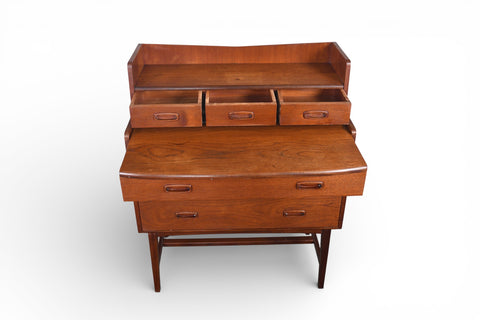 MID CENTURY SECRETARY DESK / VANITY IN TEAK