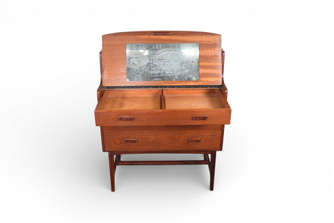 MID CENTURY SECRETARY DESK / VANITY IN TEAK