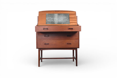 MID CENTURY SECRETARY DESK / VANITY IN TEAK