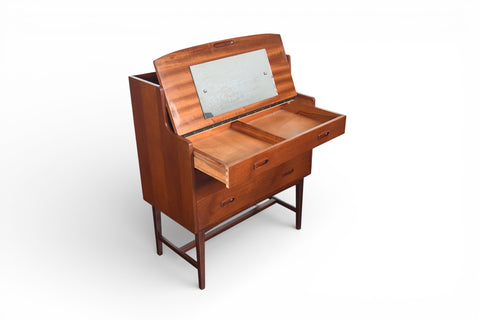MID CENTURY SECRETARY DESK / VANITY IN TEAK