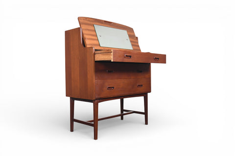 MID CENTURY SECRETARY DESK / VANITY IN TEAK