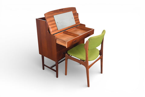 MID CENTURY SECRETARY DESK / VANITY IN TEAK