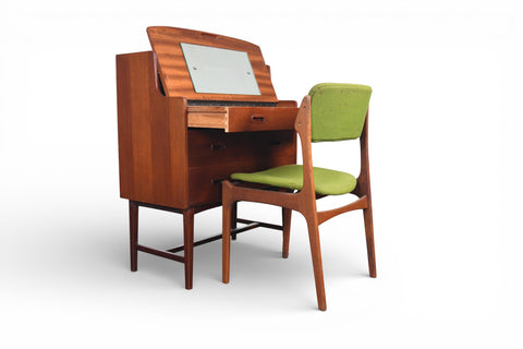 MID CENTURY SECRETARY DESK / VANITY IN TEAK