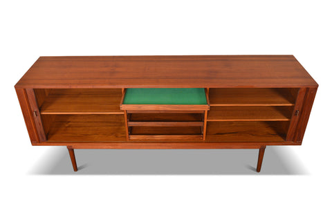 LARGE TAMBOUR CREDENZA / ROOM DIVIDER IN TEAK BY PETER LØVIG NIELSEN