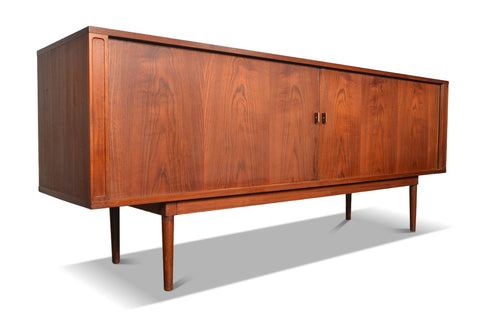 LARGE TAMBOUR CREDENZA / ROOM DIVIDER IN TEAK BY PETER LØVIG NIELSEN