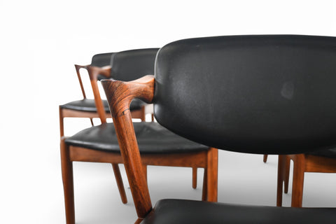 SET OF SIX KAI KRISTIANSEN MODEL 42 DINING CHAIRS IN ROSEWOOD