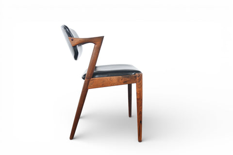 SET OF SIX KAI KRISTIANSEN MODEL 42 DINING CHAIRS IN ROSEWOOD
