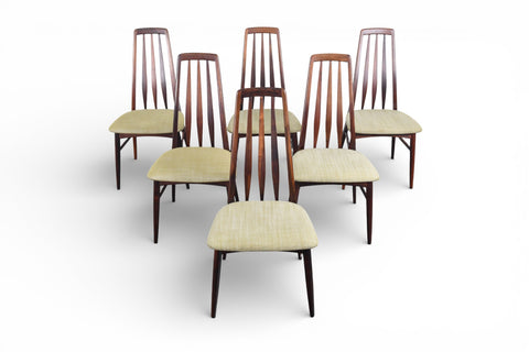 SET OF SIX NILS KOEFOED "EVA" HIGHBACK DINING CHAIRS IN ROSEWOOD