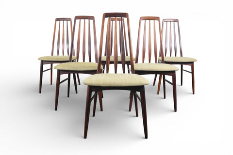 SET OF SIX NILS KOEFOED "EVA" HIGHBACK DINING CHAIRS IN ROSEWOOD