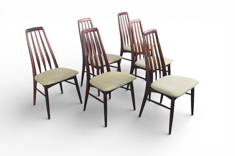 SET OF SIX NILS KOEFOED "EVA" HIGHBACK DINING CHAIRS IN ROSEWOOD