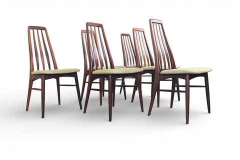 SET OF SIX NILS KOEFOED "EVA" HIGHBACK DINING CHAIRS IN ROSEWOOD