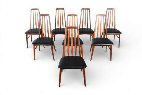 SET OF EIGHT NILS KOEFOED "EVA" HIGHBACK DINING CHAIRS IN TEAK