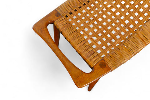 ORIGINAL HANS WEGNER JH-539 STOOL IN TEAK + CANE