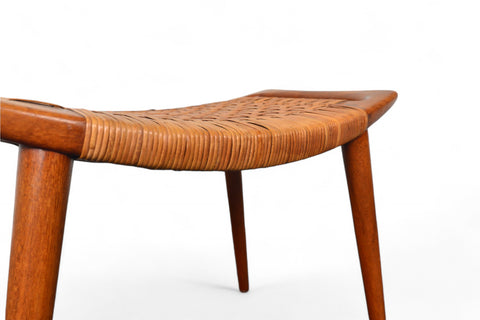 ORIGINAL HANS WEGNER JH-539 STOOL IN TEAK + CANE