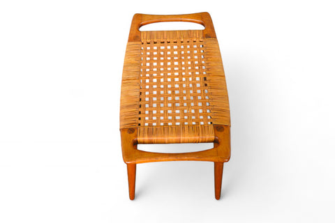 ORIGINAL HANS WEGNER JH-539 STOOL IN TEAK + CANE