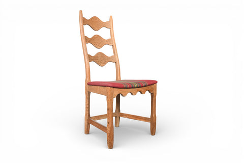 SET OF FOUR HIGHBACK DINING CHAIRS IN OAK BY HENNING KJAERNULF