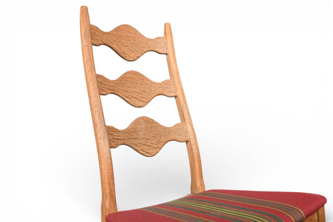 SET OF FOUR HIGHBACK DINING CHAIRS IN OAK BY HENNING KJAERNULF