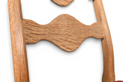 SET OF FOUR HIGHBACK DINING CHAIRS IN OAK BY HENNING KJAERNULF