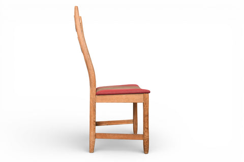 SET OF FOUR HIGHBACK DINING CHAIRS IN OAK BY HENNING KJAERNULF