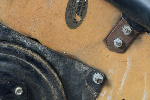 Chromcraft classic swivel dining chairs in black vinyl, walnut trim, full eight-piece set