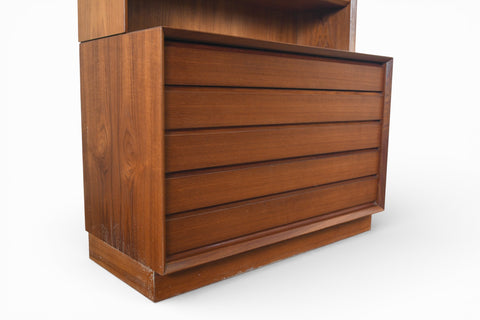 SVEND AAGE RASMUSSEN FIVE DRAWER CHEST WITH BOOKCASE HUTCH