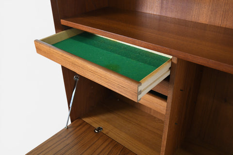 SVEND AAGE RASMUSSEN TEAK CREDENZA WITH SECRETARY DESK / BOOKCASE HUTCH