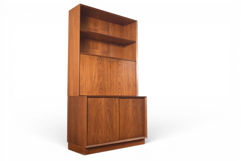 SVEND AAGE RASMUSSEN TEAK CREDENZA WITH SECRETARY DESK / BOOKCASE HUTCH