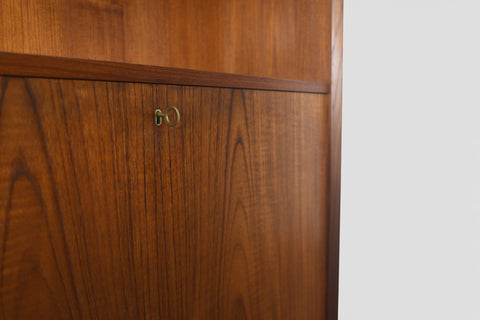 SVEND AAGE RASMUSSEN TEAK CREDENZA WITH SECRETARY DESK / BOOKCASE HUTCH