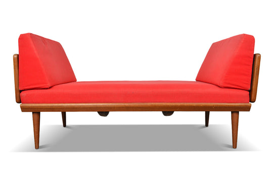 TEAK + CANE LOVESEAT / DAYBED BY PETER HVIDT