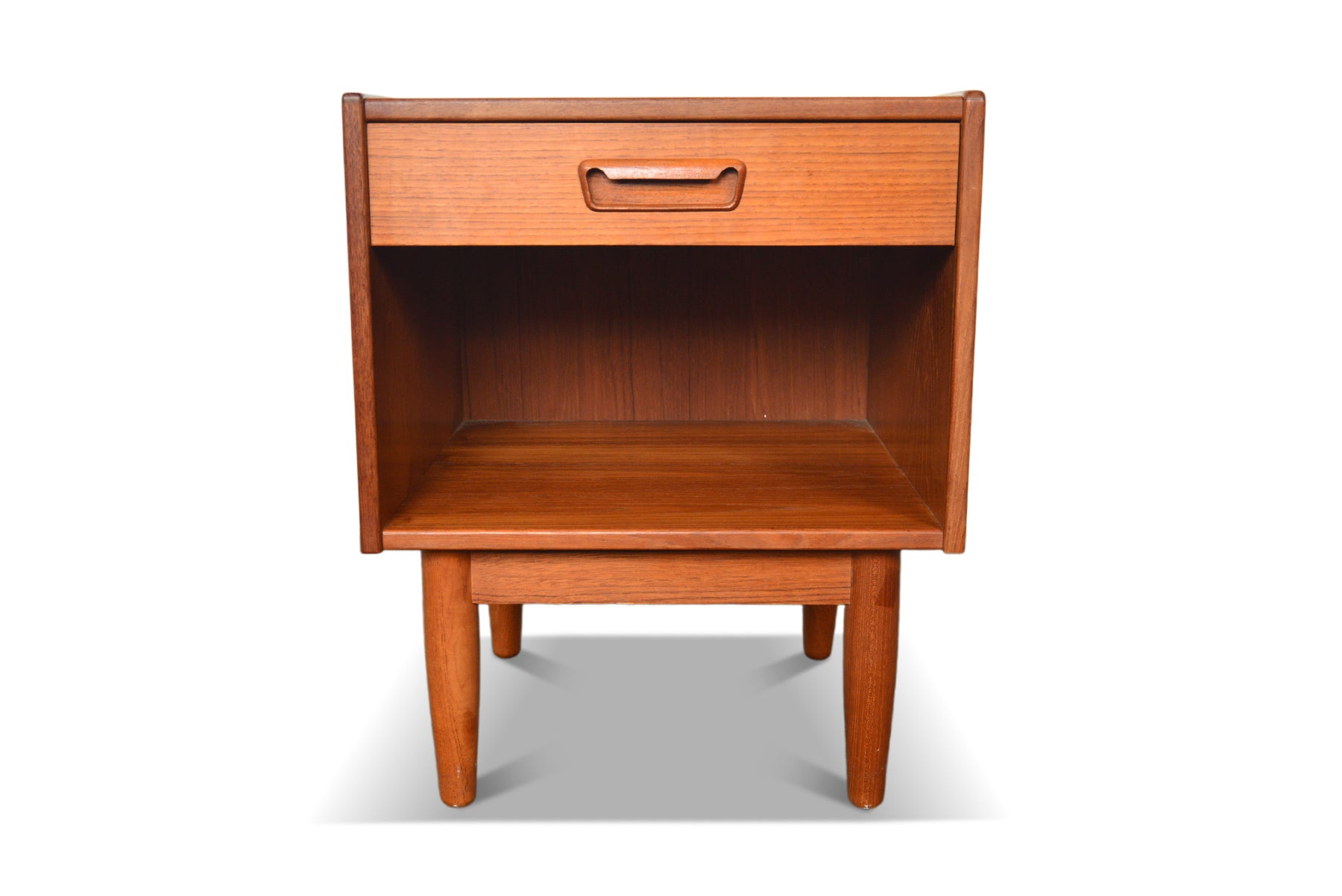 SINGLE DRAWER TEAK NIGHTSTAND BY GUNNAR NIELSEN