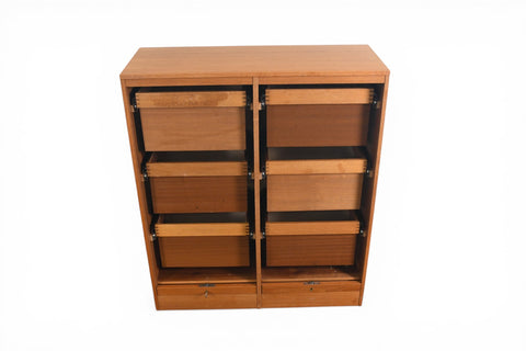 DANISH MODERN TAMBOUR LOCKING FILE CABINET IN TEAK | 1960s