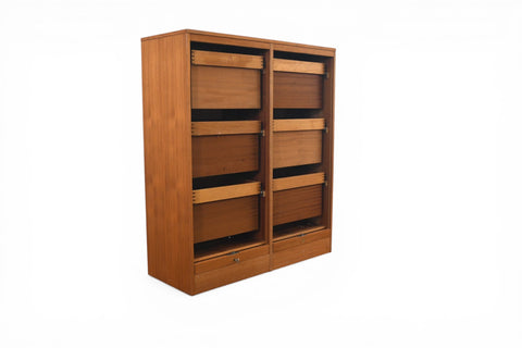 DANISH MODERN TAMBOUR LOCKING FILE CABINET IN TEAK | 1960s