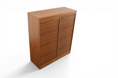 DANISH MODERN TAMBOUR LOCKING FILE CABINET IN TEAK | 1960s