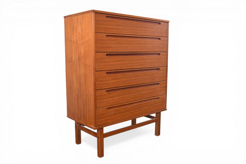 KAI KRISTIANSEN TEAK HIGHBOY DRESSER BY HJN MØBLER | DANISH MODERN 1960s