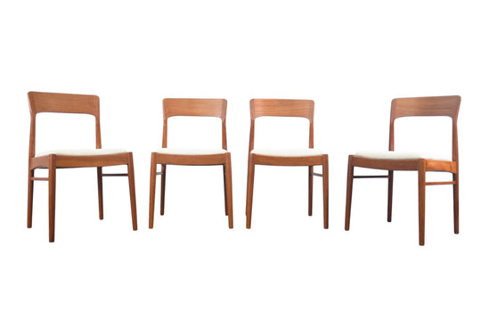 SET OF FOUR HENNING KJÆRNULF TEAK DINING CHAIRS | DANISH MODERN 1960s
