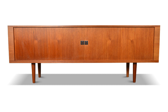 HANS WEGNER "PRESIDENT" CREDENZA WITH TEAK TAMBOUR DOORS