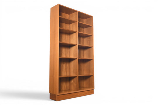 CARLO JENSEN DOUBLE TEAK BOOKCASE BY HUNDEVAD + CO #2 | DANISH MODERN 1960s