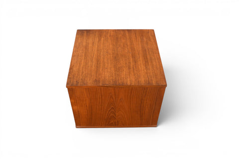 DANISH MODERN TEAK BOOK + RECORD CUBE, 1960s