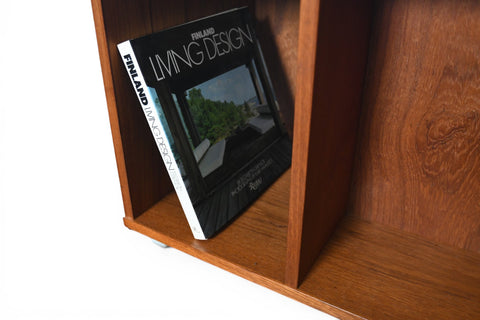 DANISH MODERN TEAK BOOK + RECORD CUBE, 1960s