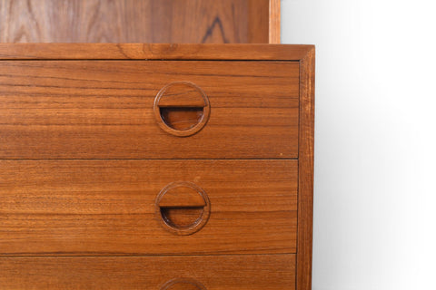 DANISH MODERN FOUR DRAWER CHEST WITH BOOKCASE HUTCH | DANISH MODERN 1960s