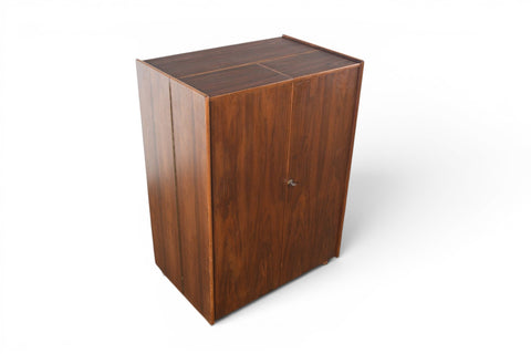 GERMAN WALNUT "DESK IN A BOX" HOME OFFICE CABINET, 1960s