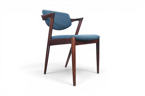 SET OF EIGHT KAI KRISTIANSEN MODEL 42 DINING CHAIRS IN ROSEWOOD