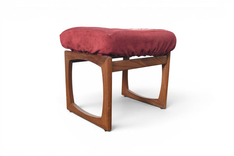 G PLAN QUADRILLE OTTOMAN + VANITY STOOL IN AFROMOSIA, 1964