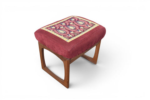G PLAN QUADRILLE OTTOMAN + VANITY STOOL IN AFROMOSIA, 1964
