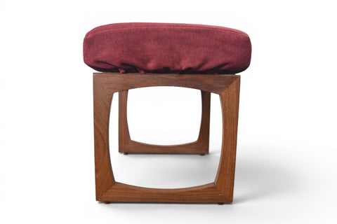 G PLAN QUADRILLE OTTOMAN + VANITY STOOL IN AFROMOSIA, 1964