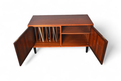 ON HOLD- SMALL DANISH MODERN CREDENZA / RECORD CABINET IN ROSEWOOD